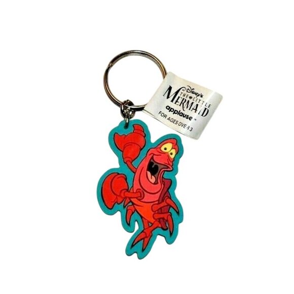Vintage Disney Sebastian Rubber Keychain The Little Mermaid 3" Long Disney - Picture 1 of 1